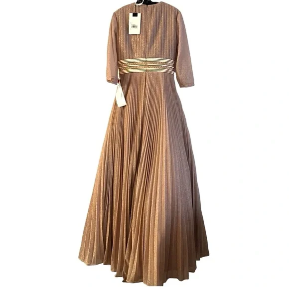 Mac Duggal Shimmering Ballgown A-Line Dress NWT 6 Rose Gold - Picture 7 of 10